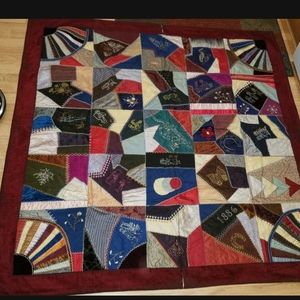 Beautiful antique crazy quilt 1886